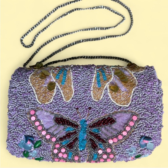Anthropologie Handbags - butterfly beaded bag